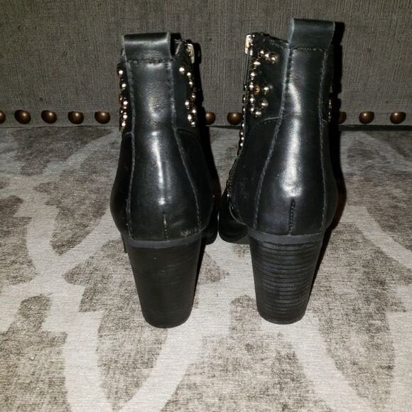 Steve Madden Awsum Women's 7.5 Studded Black Leather Upper Western Ankle Boots - Picture 7 of 9